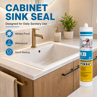 PINSU-KB Adhésif silicone imperméable et anti-moisissure pour la réparation des joints de cuisine et de salle de bain, 300 ml