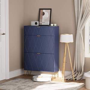 Combohome Meuble à chaussures moderne et durable pour 16 paires, 3 compartiments (2 rangements à chaussures + 1 étagère dissimulée), <span class=keywords><strong>meubles</strong></span> de salon - Product Image 4