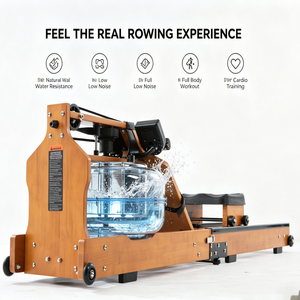<span class=keywords><strong>Rameur</strong></span> à eau pliable en bois massif, rangement <span class=keywords><strong>vertical</strong></span>, résistance à l'eau, entraînement cardio en intérieur, équipement de fitness pour salle de sport - Product Image 2