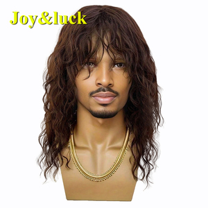 Nuovi <span class=keywords><strong>capelli</strong></span> lunghi arricciati <span class=keywords><strong>da</strong></span> <span class=keywords><strong>uomo</strong></span> con increspatura di acqua <span class=keywords><strong>veri</strong></span> <span class=keywords><strong>capelli</strong></span> invisibili bella e soffice selezione naturale multicolore - Product Image 3