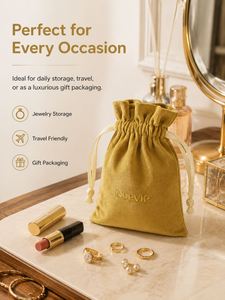 Velvet Pouch for Cosmetics Custom <b>Drawstring</b> <b>Bag</b> for Lipstick Perfume Sample <b>Makeup</b> Brush Beauty Product GWP Packaging - Product Image 3