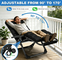 Fauteuil inclinable portable moderne et durable en acier inoxydable avec repose-pieds épaissi, chaise lune réglable multi-positions en tissu Oxford pour chambre et jardin