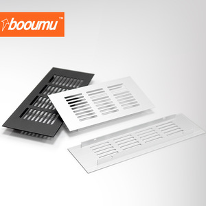 Grille de ventilation rectangulaire en alliage d'aluminium Booumu, argent et noir, pour armoire, placard, meuble à chaussures - Product Image 1