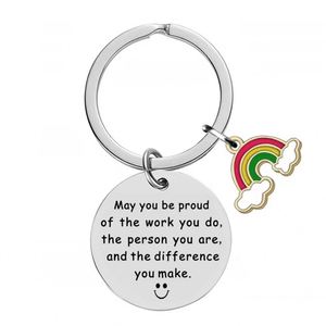 Vente Flash : Porte-clés en Acier Inoxydable Art Moderne, Accessoire Arc-en-ciel, Cadeau Fabriqué en Chine – Que Votre Travail Vous Fasse Fier - Product Image 3