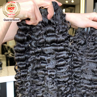 15A Lots de mèches de cheveux humains 100% naturels, bouclés birmans, bruts non traités, pour tissage rapide, effet mouillé et ondulé, noir naturel pour femmes
