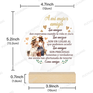 เครื่องประดับอะคริลิคสำหรับครอบครัวและพี่น้องชาวเยอรมันพร้อมฐานไม้สำหรับเป็นของขวัญตกแต่งบ้าน - Product Image 2