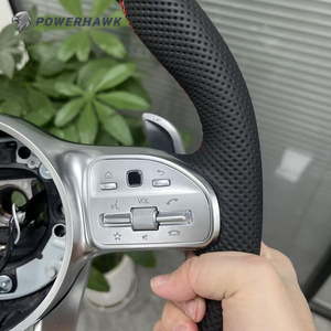 พวงมาลัยหุ้มหนังทำจากคาร์บอนไฟเบอร์สำหรับ Mercedes Benz, W204 W205 W206 W213 W222 W223 W463 GLC <span class=keywords><strong>BRABUS</strong></span> AMG - Product Image 5