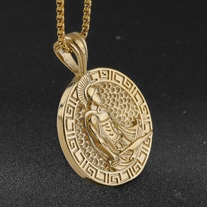 Collier Pendentif Croissant en Acier Inoxydable Style Viking Nordique Slavique Antique pour Vente en Gros - Product Image 3