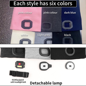 LED Trắng Đỏ Ánh sáng màu xanh kép sử dụng hat và đèn pha 3 chế độ Loại-C USB sạc đèn pha cảnh báo thể Thao Dệt Kim hat đèn - Product Image 6