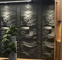 Panneau mural en pierre de PU léger Carreaux de décoration murale extérieure Panneau en pierre de roche de montagne de simulation artificielle