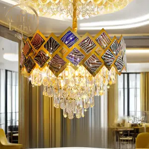 Luminária de cristal luxuosa suspensa para decoração de casa, casa, cozinha, sala de estar, luzes de lustre de cristal, grande e luxuosa