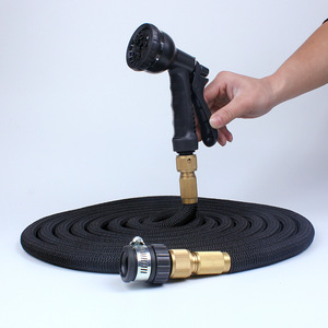 Tuyau d'arrosage extensible vert 25FT 100FT avec buse de pulvérisation pour lavage de voiture et arrosage - Product Image 2