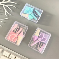 Ensemble d'agrafeuses manuelles miniatures en plastique, directement de l'usine ; Ensemble de papeterie mignon et créatif aux couleurs macaron pour la maison et le bureau