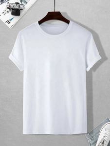 Usine personnalisé à manches courtes tricoté T-Shirt surdimensionné plaine T-Shirts impression numérique hommes T-shirt en gros - Product Image 2