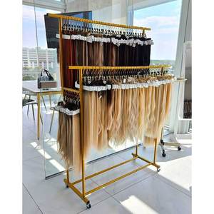 Étagère en métal noir pour salon moderne personnalisé, présentoir mural pour extensions de cheveux, support pour extensions de cheveux, paquet de cheveux - Product Image 3