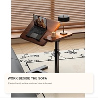Bureau pour ordinateur portable à hauteur réglable avec support inclinable pour ordinateur portable, table d'appoint pour canapé, lit, bureau à domicile et étude