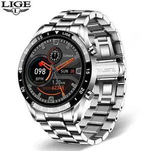 LIGE 0189 Men Sports Smart Watch Full Touch Heart Rate and Blood Pressure Monitoring for Android iOS With Box Reloj Smart Watch