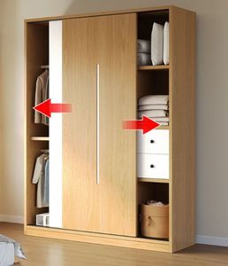 Semplice armadio moderno in legno per la casa o piccolo appartamento facile montaggio porta scorrevole per bambini-mobili per la casa - Product Image 5