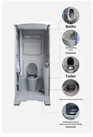 Toilettes portables de haute qualité au design chinois, ensemble complet, WC mobile avec lavabo et urinoir en HDPE, installation rapide