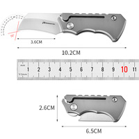 Couteau de survie PioneerEDC en titane, lame en acier inoxydable, mini couteau pliant tactique portable, couteau de camping pliant