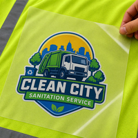 Transfert de logo professionnel personnalisé pour vêtements de bureau, marque pour tenues d'équipe, design lavable à presser à chaud, identité d'entreprise premium