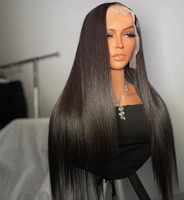 Peluca de cabello humano virgen brasileño 13x4 Virgen al por mayor de densidad 200 hueso sin pegamento recto encaje suizo frontal HD encaje para mujeres negras