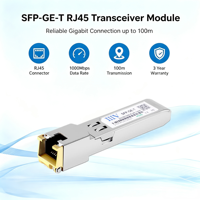 1000Base-T Bakır SFP Modülü 10/100/1000Mbps RJ45 Ethernet SFP Alıcı-Verici Modülü Birden Fazla Markayla Uyumlu