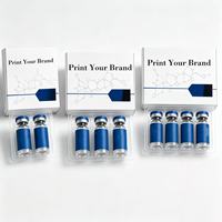 Boîte en papier holographique brillant avec plateau en plastique pour flacon de 3 ml, 5 ml, 10 ml, personnalisation possible