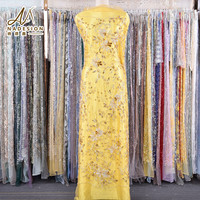 Robes de soirée personnalisées de haute qualité, nouveaux modèles en dentelle, tissu brodé floral perlé sur filet