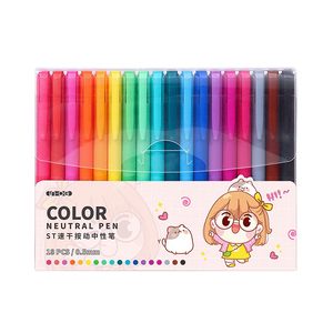 2025 superventas 8 12 <span class=keywords><strong>18</strong></span> 24 36 colores bolígrafos de Gel 0,5mm bolígrafos de plástico Simple listo Stock material de papelería escolar - Product Image 4