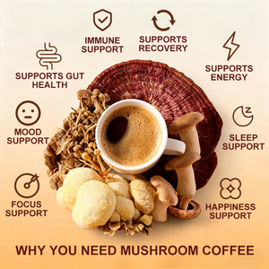 6 in 1 Mushroom <strong>Coffee</strong> Cordyceps Lion's Mane Shiitake King Trumpet Turkey Tail Reishi MCT Oil <strong>Coffee</strong> - Product Image 4