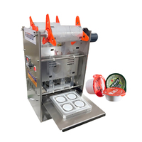 Machine d'emballage de gobelets à sauce semi-automatique, machine de scellage de gobelets en papier et en plastique pour yaourt, café, sauce tomate, vinaigrette