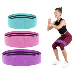 Long Leather Fabric Resistance Bands Set with Guide for Workout Stretch Exercise Including <b>Ankle</b> <b>Support</b> - Product Image 1