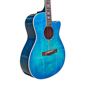 Guitare acoustique vintage Aiersi de haute qualité, avec table <span class=keywords><strong>en</strong></span> épicéa massif, corps <span class=keywords><strong>en</strong></span> acajou brillant, couleur bleue, modèle Grand Auditorium, instrument à cordes. - Product Image 6
