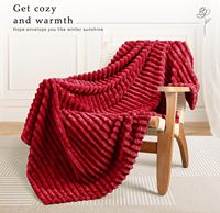 Couverture en flanelle polaire rayée unie légère, chaude et confortable, super douce, personnalisable pour l'hiver
