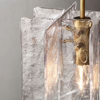 Lustre suspendu en verre transparent à motif treillis pour salon, villa, salle à manger, éclairage de luxe pour la maison, décoration d'éclairage domestique