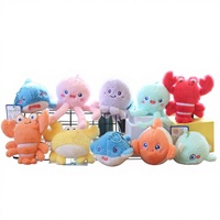 Pendentif Peluche Animal Marin Mignon Méduse Crabe Homard Porte-clés pour Sac, Rembourrage Coton PP, 14 ans et plus