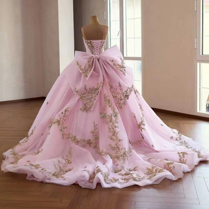 Rsm261017 Vestidos <span class=keywords><strong>de</strong></span> 15 Años Color Rosa, Mangas Desmontables, Vestido <span class=keywords><strong>de</strong></span> Gala Transparente, Vestido <span class=keywords><strong>de</strong></span> Quinceañera Jancember - Product Image 6