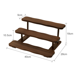 Kệ trưng bày gỗ rắn 3 tầng cho nhiều mục đích sử dụng cửa hàng & trưng bày nước hoa nhân vật hành động cốc trong quán cà phê nhà óc chó màu đen - Product Image 1