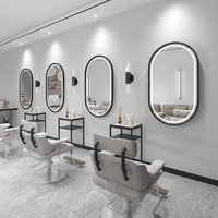 Grand miroir de coiffure mural LED doré pleine longueur pour salon de coiffure et maquillage, portable, pour entrepôt central