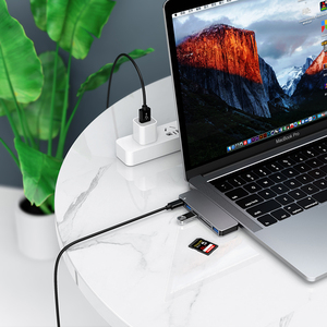 DC6S Macbook Pro ハブ デュアルポート USB-<span class=keywords><strong>C</strong></span> ハブ 2* USB-<span class=keywords><strong>A</strong></span> 3.0 カードリーダー Macbook Pro ハブ Macbook Air カードリーダー - Product Image 1
