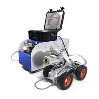 Robot sur chenilles CCTV d'égout à levage automatique avec compteur de caméra rotative HD et sonde 512Hz pour l'inspection des pipelines industriels