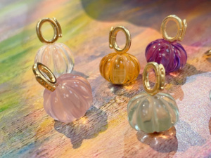 Xinfly Cute Jewelry 18K <b>Real</b> Gold and <b>Crystal</b> Pumpkin Shape Pendant for Ladies Women - Product Image 5