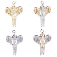 Pendentif en zircon style punk unisexe en cuivre, vente en gros, accessoires pour clavicule, ailes d'ange, or