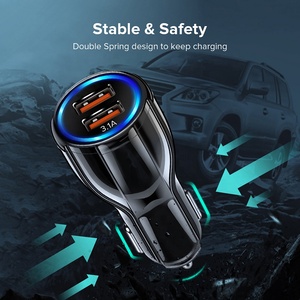 Unionup QC3.0 6A Teléfono móvil <span class=keywords><strong>Cargador</strong></span> rápido Coche para <span class=keywords><strong>iPhone</strong></span> Samsung Tablet 30W Dual Double 2 USB <span class=keywords><strong>Cargador</strong></span> de coche - Product Image 3