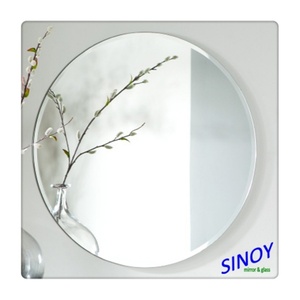 Frameless <b>Round</b> <b>Bathroom</b> Wall Mounted <b>Mirror</b> 24'' Beveled Polished <b>Round</b> <b>Mirror</b> for <b>Bathroom</b> Wall - Product Image 2