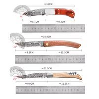Couteau de poche pliant motif damas couteaux de poche à manche en bois plié en acier inoxydable pour le camping en plein air EDC