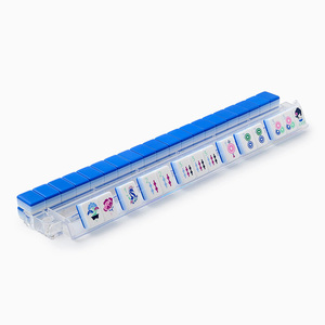 Version américaine de l'ensemble de mahjong bleu en acrylique, 4 couches, 160 tuiles, collection élégante, jeu de société pour adultes - Product Image 4