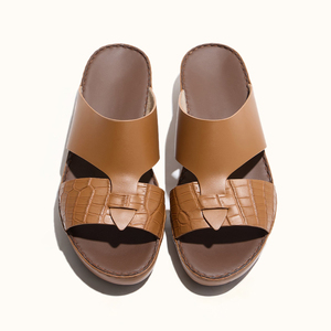 Sandales arabes SHIKOL, chaussures pour hommes fabriquées à Dubaï, en cuir véritable de qualité supérieure, semelle en liège, fabrication sur mesure, pantoufles du Golfe - Product Image 2