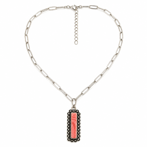 Collana con ciondolo rettangolare rosso a trama letteraria, regalo retrò da donna per tutti i giorni - Product Image 5